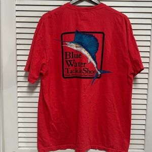 Comfort Colors Blue Water Tackleshop Red Short Sleeve Tee